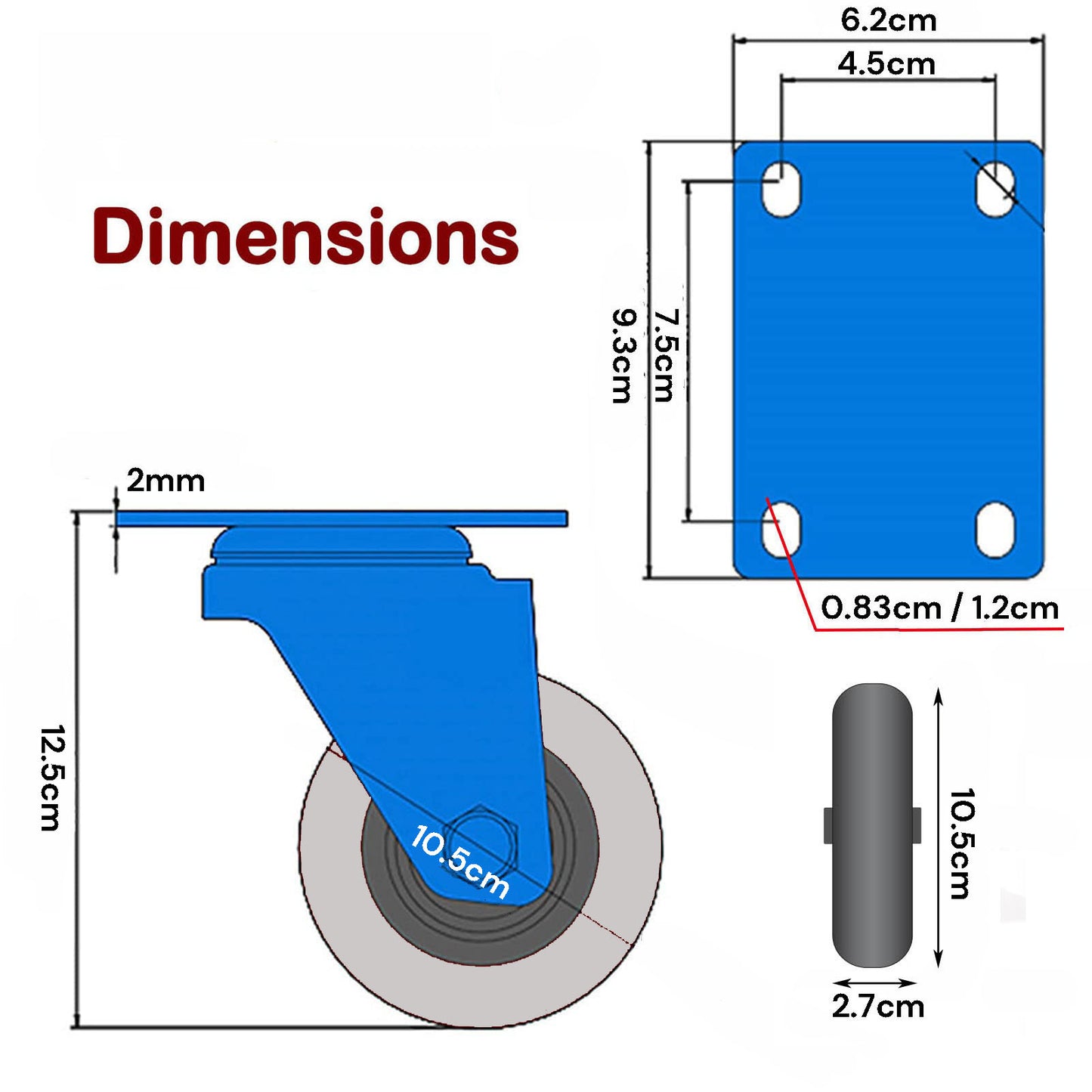 4 inch Heavy Duty Caster Wheels Swivel with Brake Locking Casters Castor Wheels Cart Furniture Workbench Tristar Online