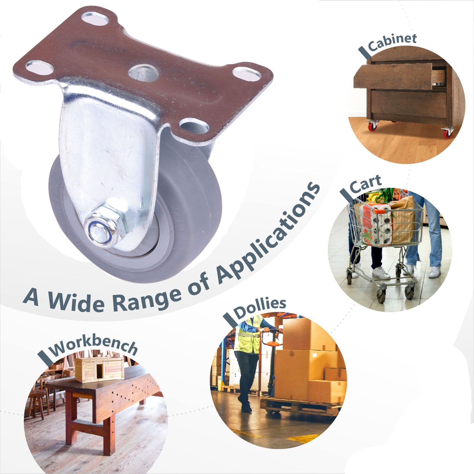 4 inch Heavy Duty Caster Wheels Fixed Casters Castor Wheels Cart Furniture Workbench Tristar Online