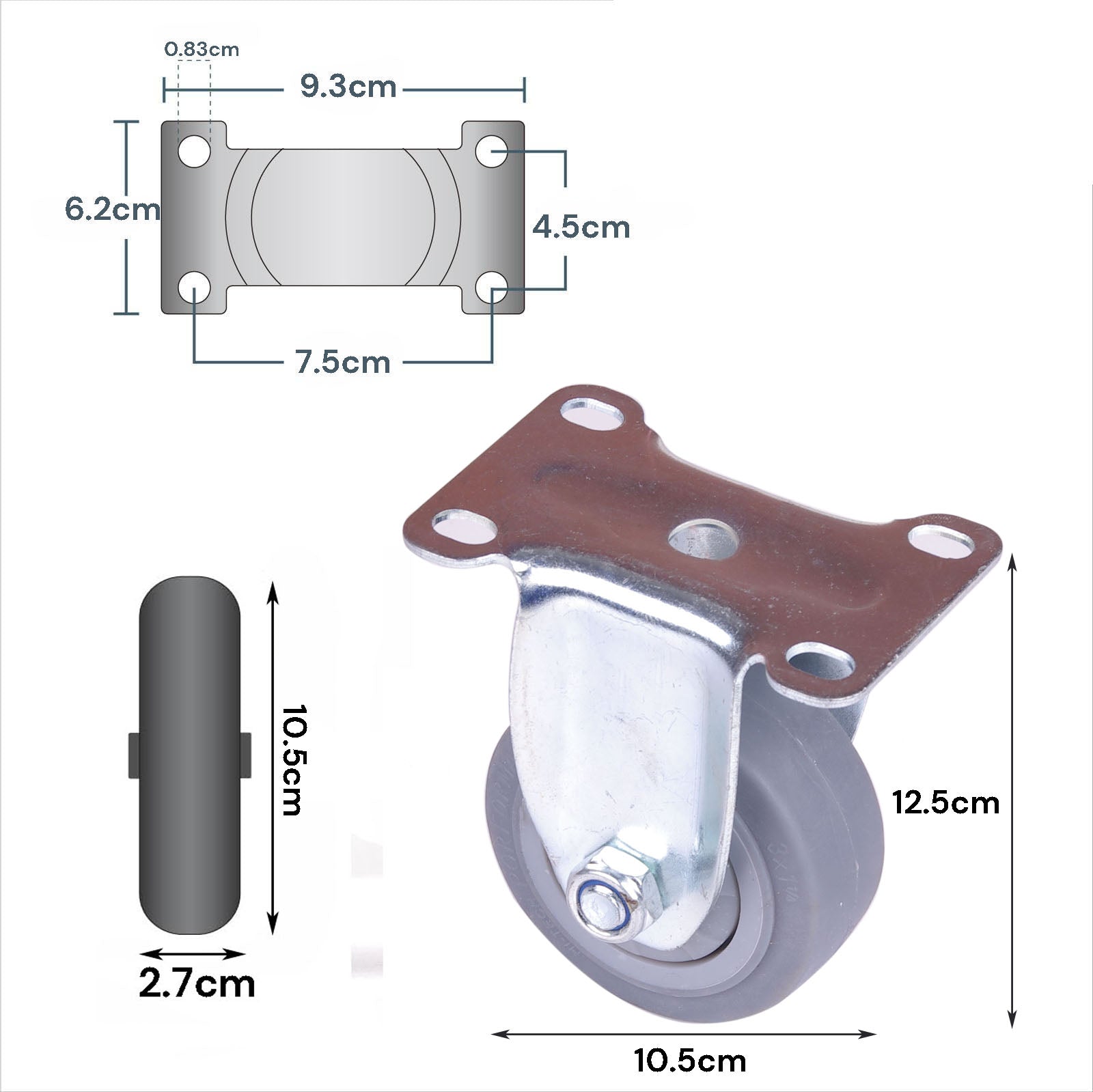 4 inch Heavy Duty Caster Wheels Fixed Casters Castor Wheels Cart Furniture Workbench Tristar Online