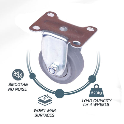 4 inch Heavy Duty Caster Wheels Fixed Casters Castor Wheels Cart Furniture Workbench Tristar Online