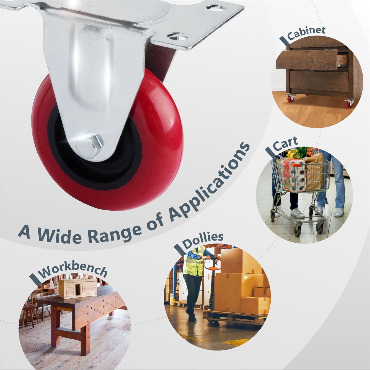 4 inch Heavy Duty Fixed Caster Casters Wheels Castor for Furniture and Workbench Cart Tristar Online