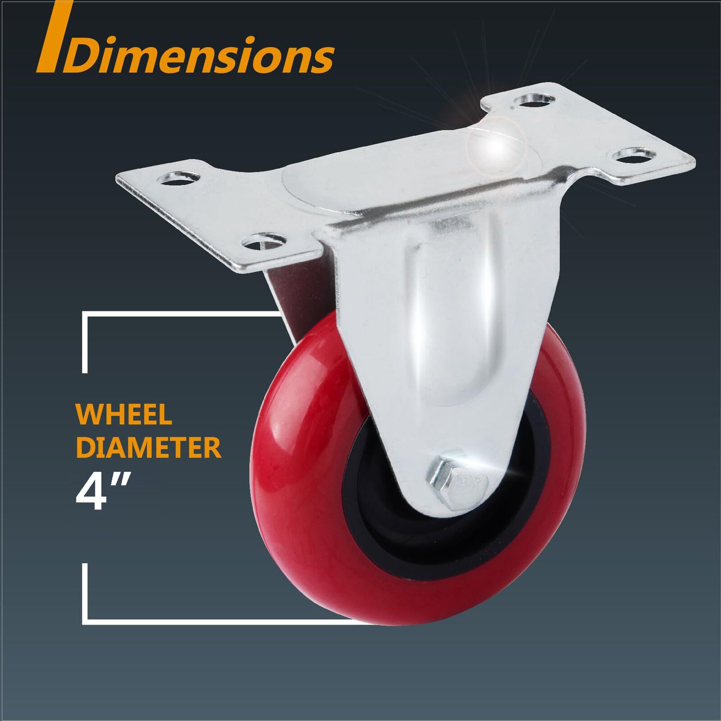 4 inch Heavy Duty Fixed Caster Casters Wheels Castor for Furniture and Workbench Cart Tristar Online