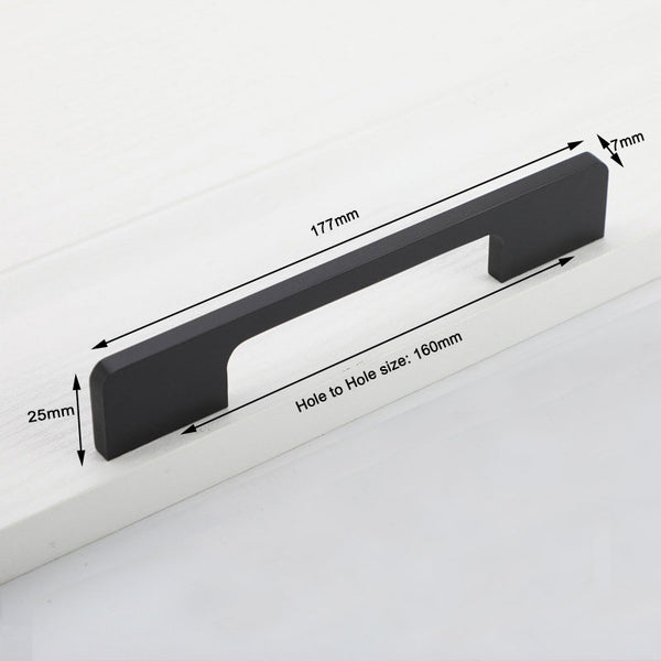 Slim Design Kitchen Cabinet Handles Drawer Bar Handle Pull Black 160MM Tristar Online