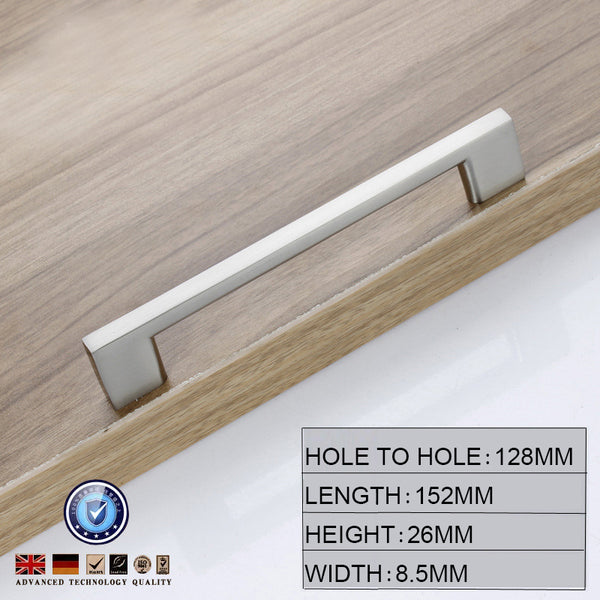 Brushed Nickel Kitchen Door Cabinet Drawer Handle Pulls 128MM Tristar Online