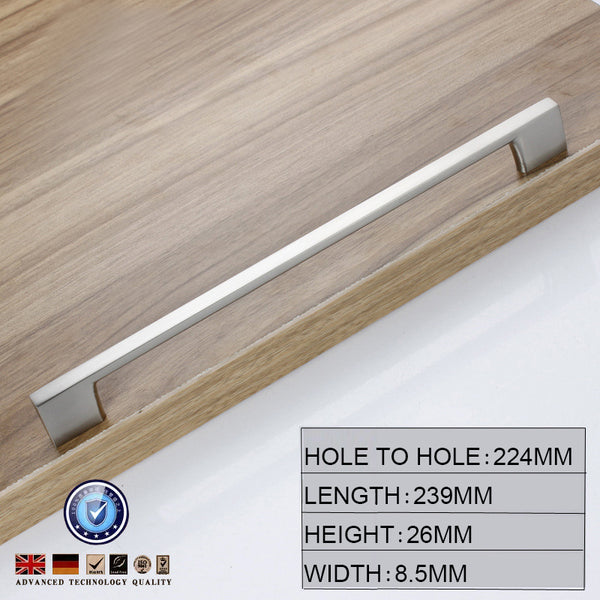 Brushed Nickel Kitchen Door Cabinet Drawer Handle Pulls 224MM Tristar Online