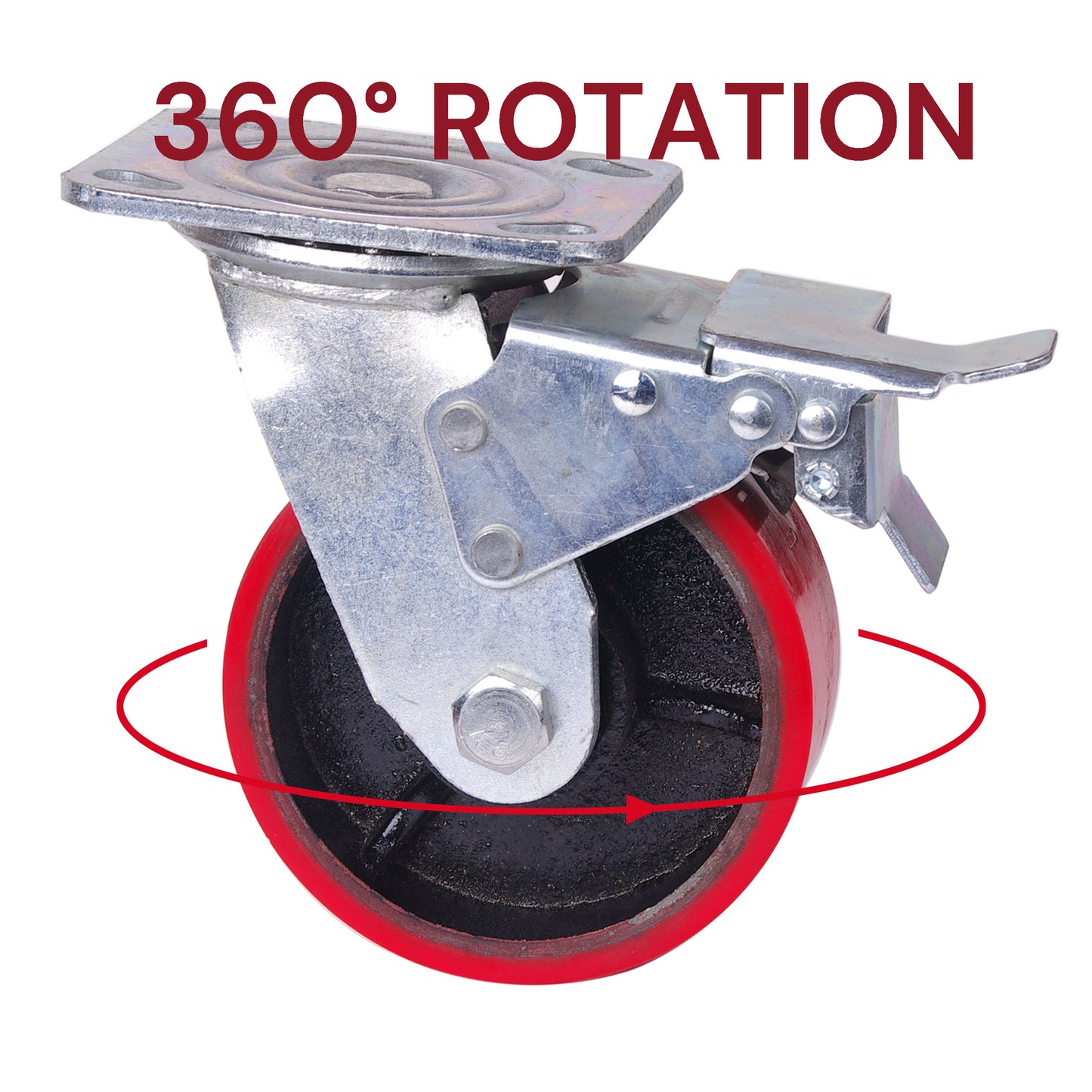 5 inch Industrial 500KG Caster Wheels Swivel with Brake Locking Casters Castor Wheels Cart Furniture Workbench Tristar Online