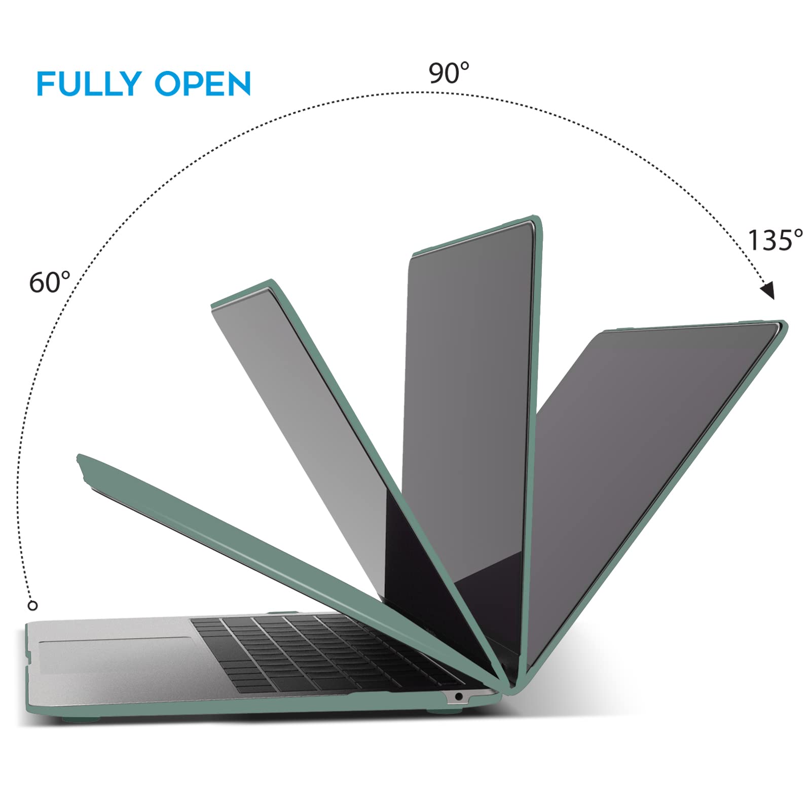 Suitable for  MacBook Air 13 Inch Case 2022 2021 2020 2019 2018, A1932, A2179, A2337 Shell Case Keyboard Cover Dark Green Tristar Online