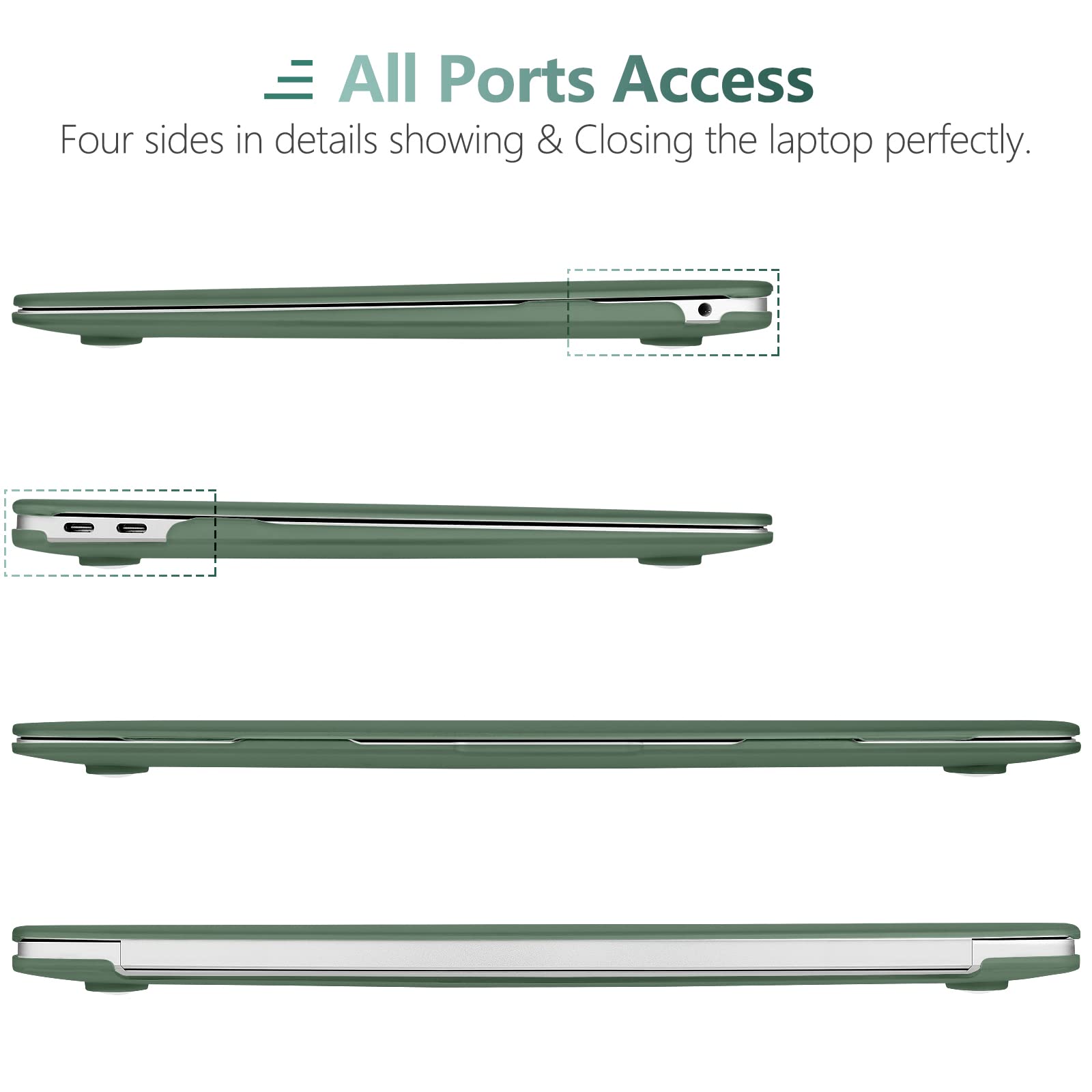 Suitable for  MacBook Air 13 Inch Case 2022 2021 2020 2019 2018, A1932, A2179, A2337 Shell Case Keyboard Cover Dark Green Tristar Online