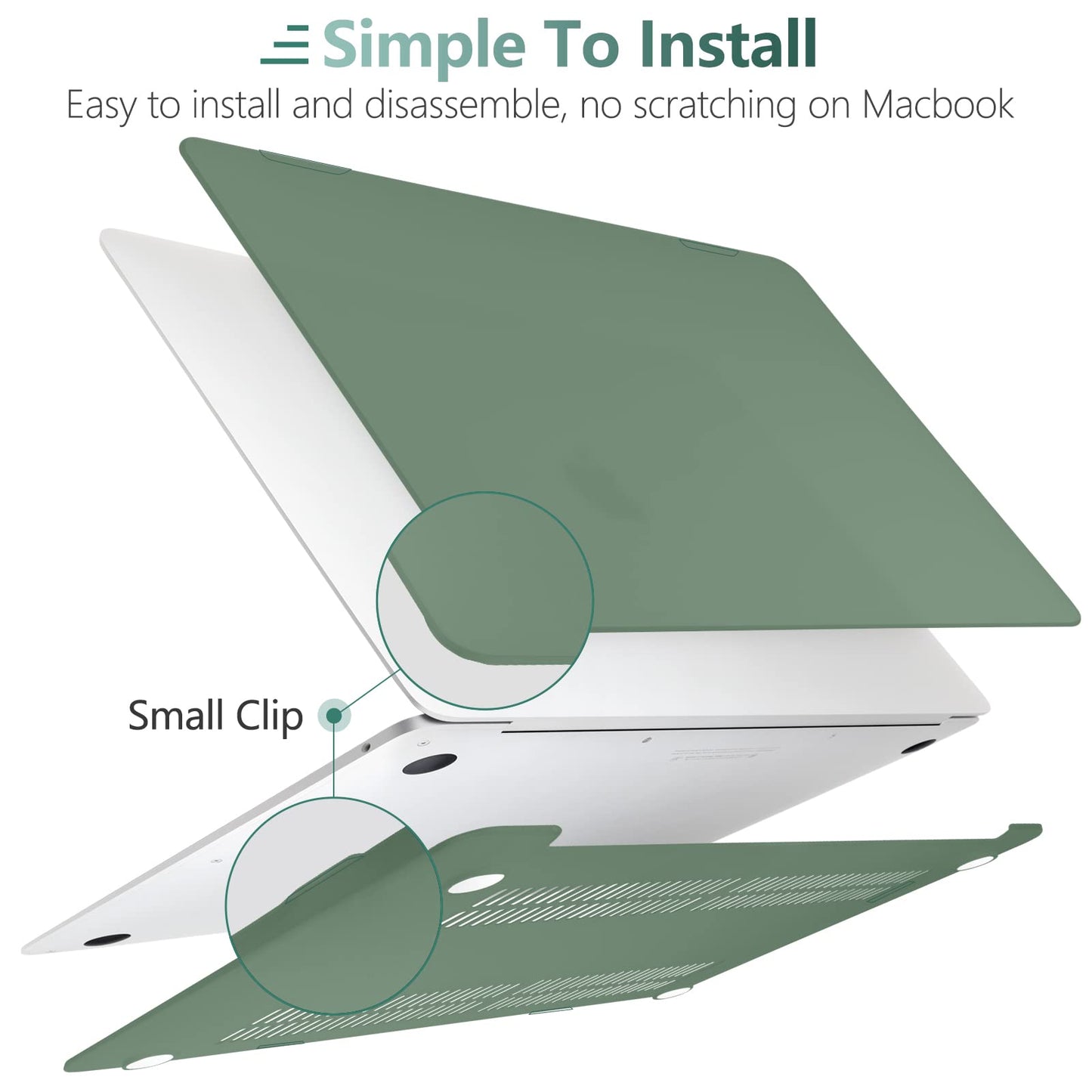 Suitable for  MacBook Air 13 Inch Case 2022 2021 2020 2019 2018, A1932, A2179, A2337 Shell Case Keyboard Cover Dark Green Tristar Online
