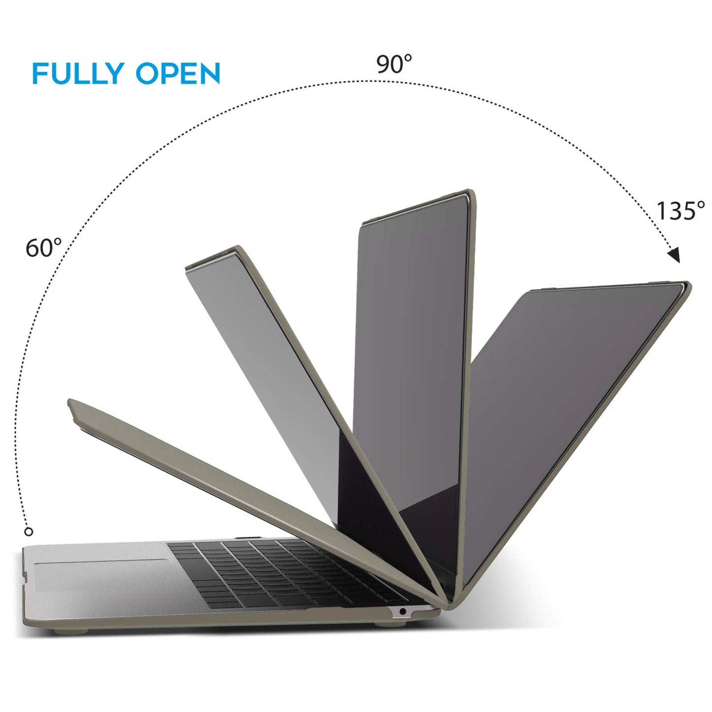 Suitable for  MacBook Air 13 Inch Case 2022 2021 2020 2019 2018, A1932, A2179, A2337 Shell Case Keyboard Cover Grey Tristar Online