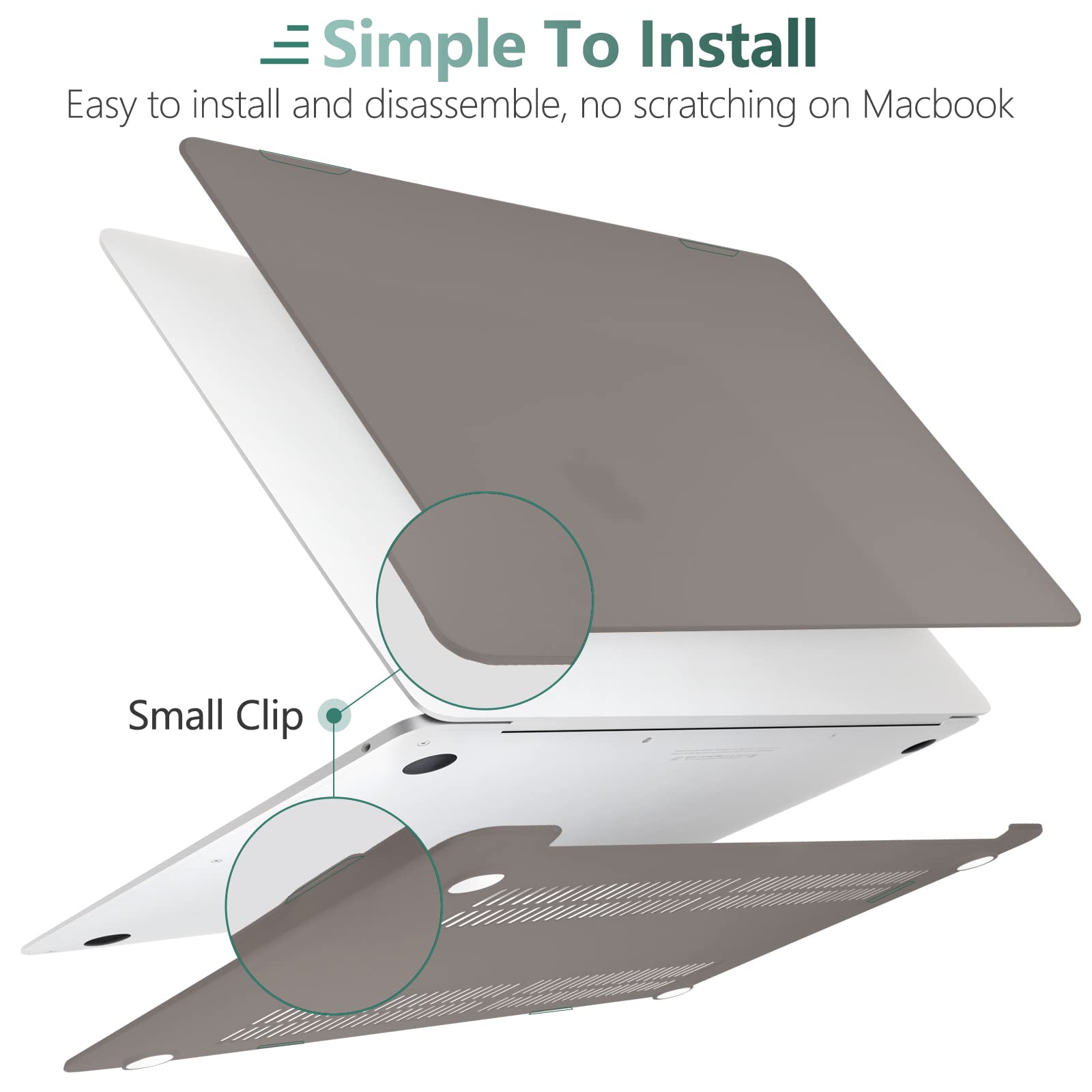 Suitable for  MacBook Air 13 Inch Case 2022 2021 2020 2019 2018, A1932, A2179, A2337 Shell Case Keyboard Cover Grey Tristar Online
