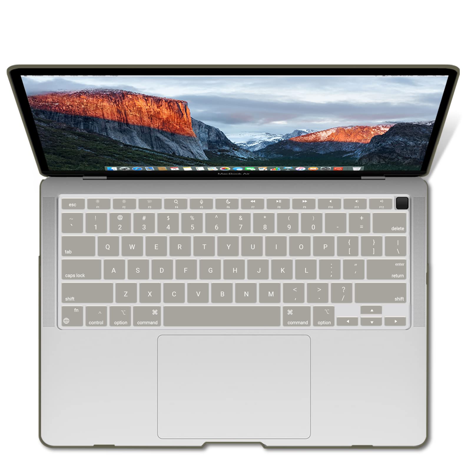 Suitable for  MacBook Air 13 Inch Case 2022 2021 2020 2019 2018, A1932, A2179, A2337 Shell Case Keyboard Cover Grey Tristar Online