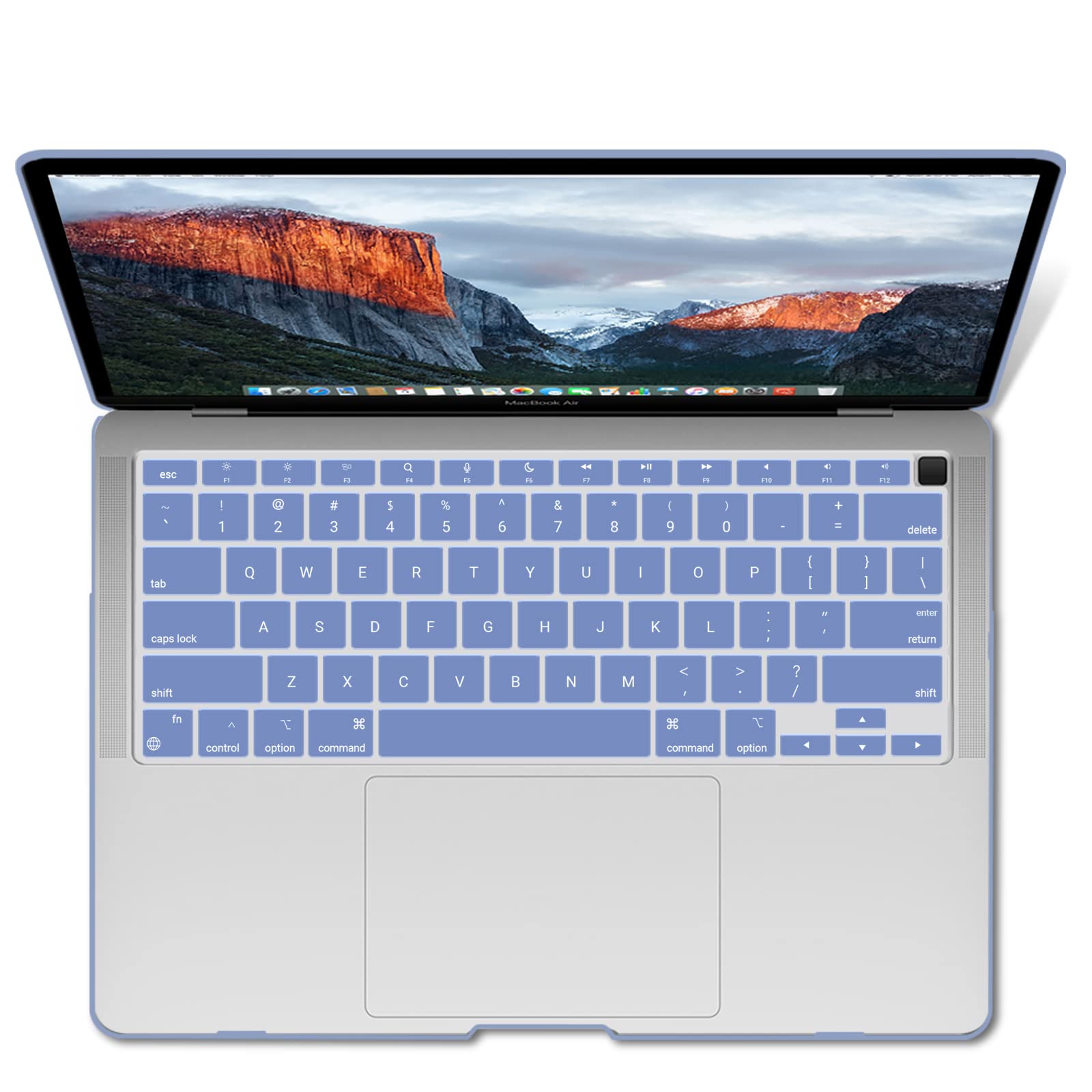 Suitable for  MacBook Air 13 Inch Case 2022 2021 2020 2019 2018, A1932, A2179, A2337 Shell Case Keyboard Cover lavender Grey Tristar Online