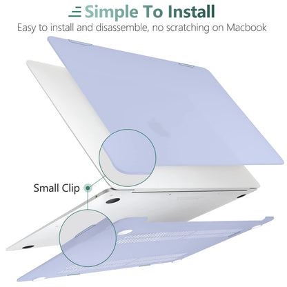 Suitable for  MacBook Air 13 Inch Case 2022 2021 2020 2019 2018, A1932, A2179, A2337 Shell Case Keyboard Cover lavender Grey Tristar Online