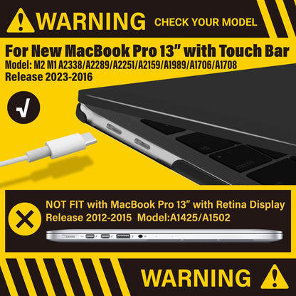 MacBook Pro 13 Inch Case 2016-2023 M1 M2 A2338 A2289 A2251 A2159 Hard Shell Case Keyboard Cover Black Tristar Online