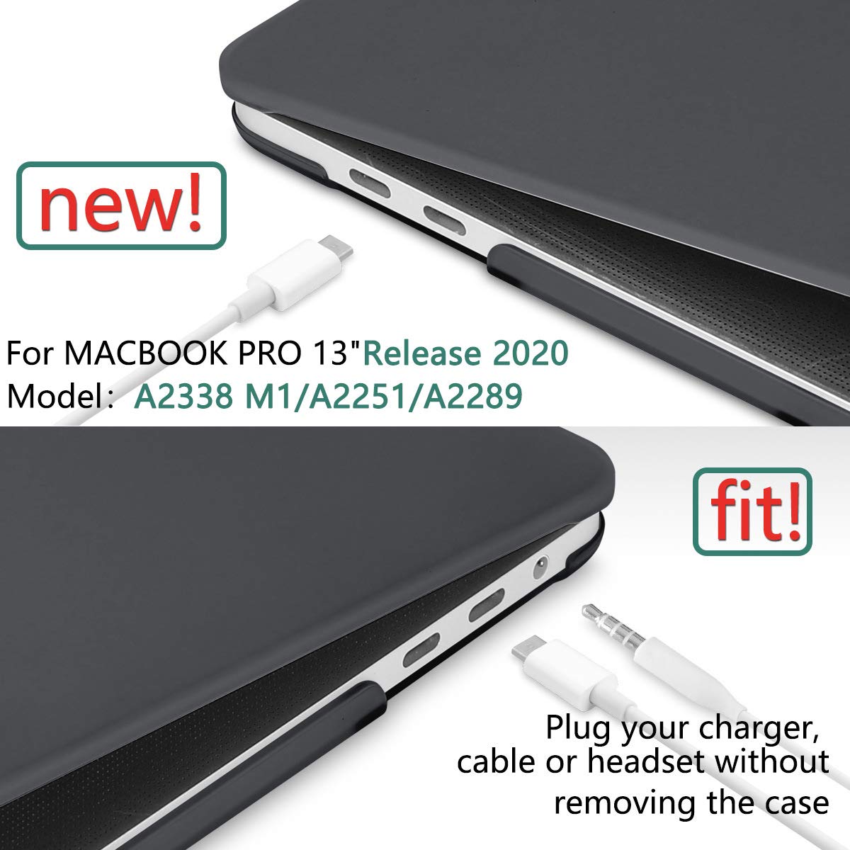 MacBook Pro 13 Inch Case 2016-2023 M1 M2 A2338 A2289 A2251 A2159 Hard Shell Case Keyboard Cover Black Tristar Online