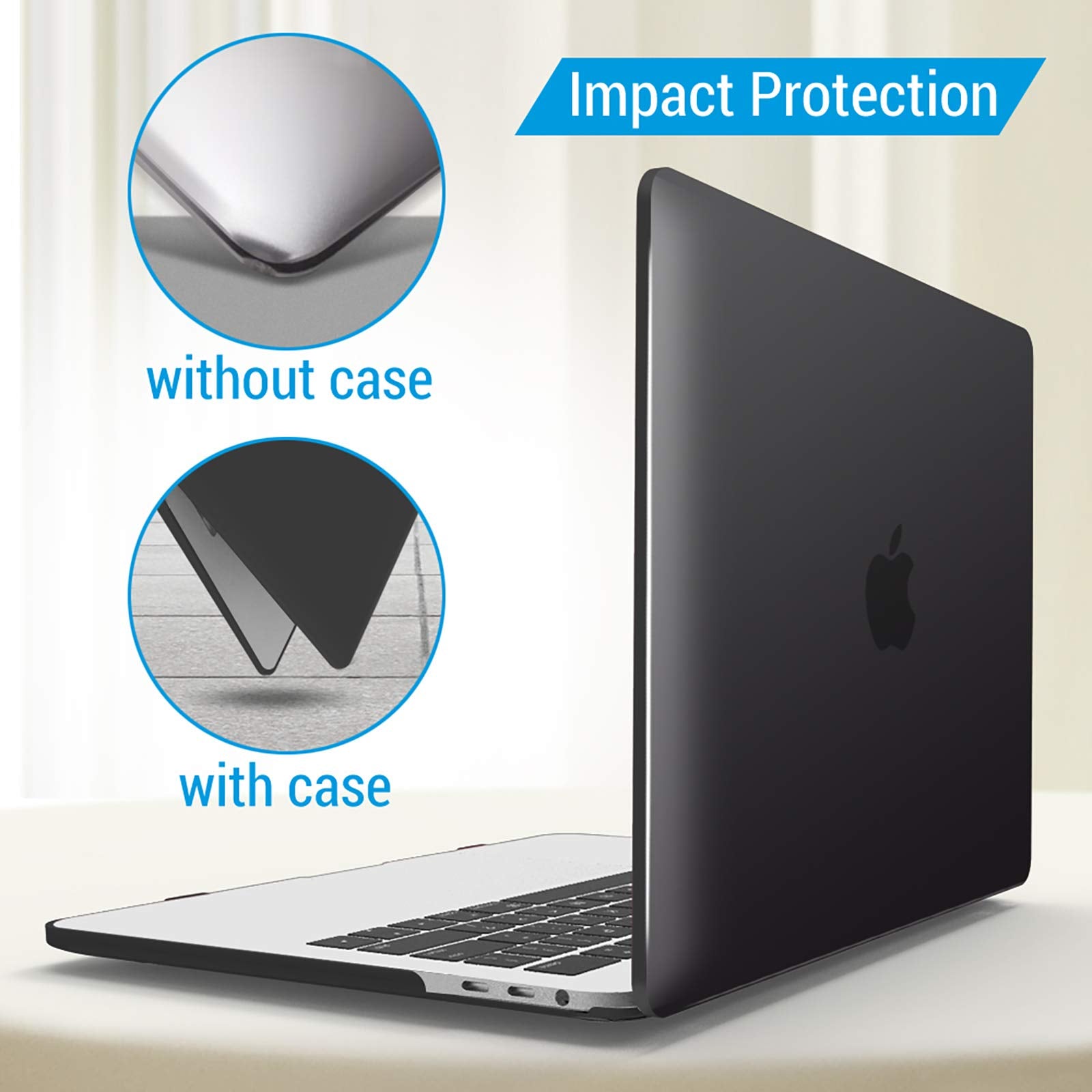 MacBook Pro 13 Inch Case 2016-2023 M1 M2 A2338 A2289 A2251 A2159 Hard Shell Case Keyboard Cover Black Tristar Online