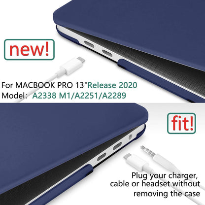 Navy Blue MacBook Pro 13 Inch Case 2016-2023 M1 M2 A2338 A2289 A2251 A2159 Hard Shell Case Keyboard Cover Tristar Online