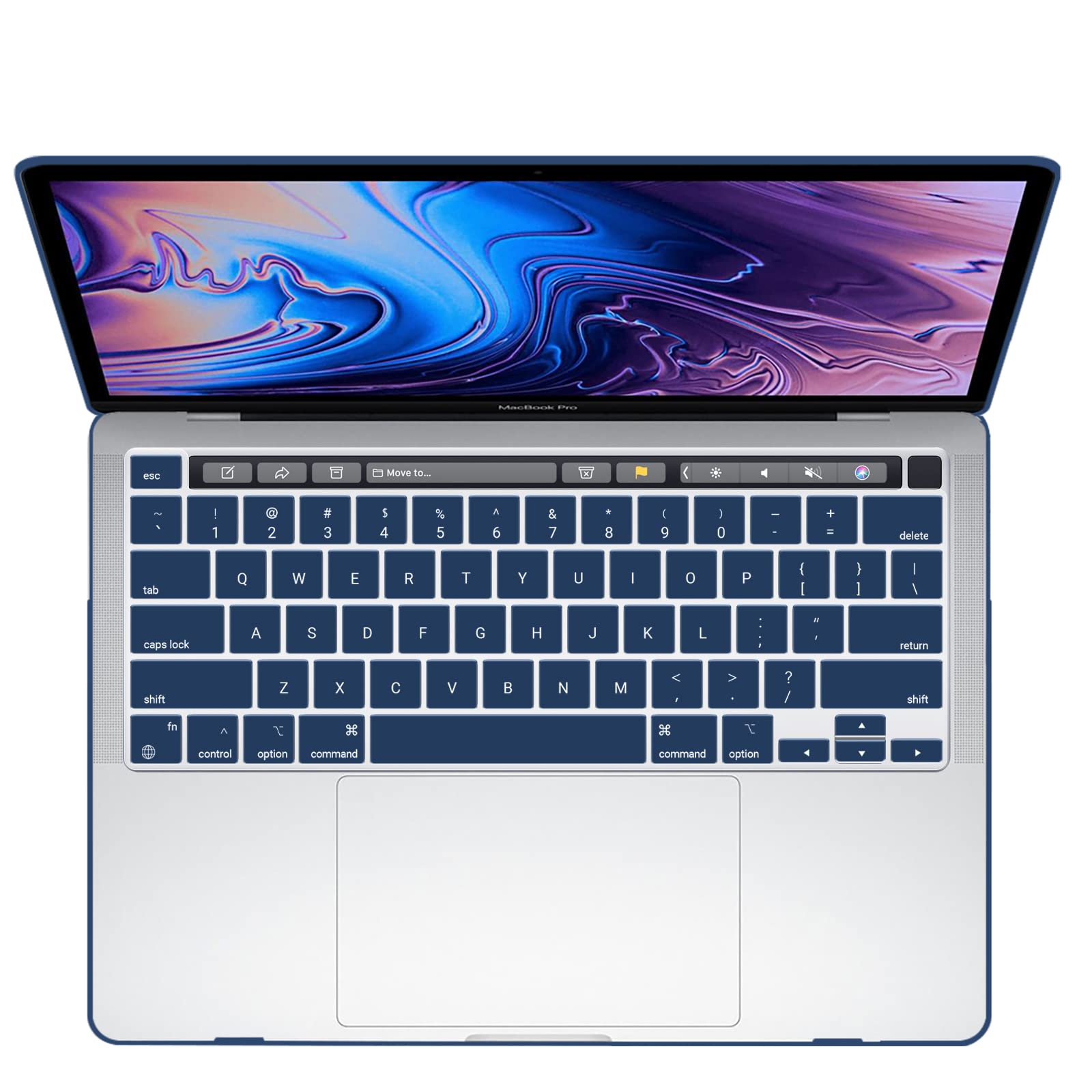 Navy Blue MacBook Pro 13 Inch Case 2016-2023 M1 M2 A2338 A2289 A2251 A2159 Hard Shell Case Keyboard Cover Tristar Online