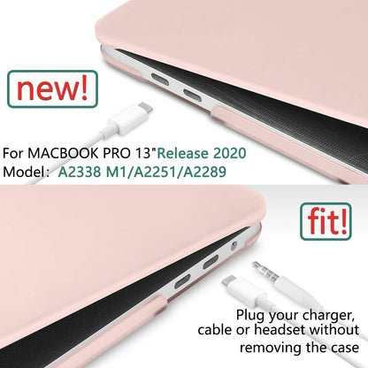 Suitable for  Sold Pink MacBook Pro 13 Inch Case 2016-2023 M1 M2 A2338 A2289 A2251 A2159 Hard Shell Case Keyboard Cover Tristar Online