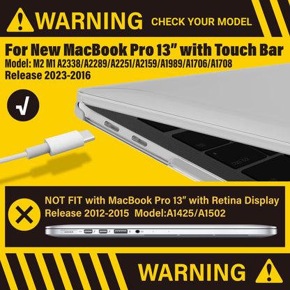 MacBook Pro 13 Inch Case 2016-2023 M1 M2 A2338 A2289 A2251 A2159 Hard Shell Case Keyboard Cover White Tristar Online