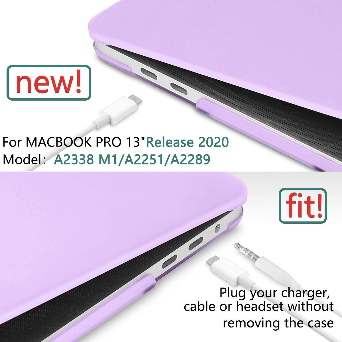 Purple MacBook Pro 13 Inch Case 2016-2023 M1 M2 A2338 A2289 A2251 A2159 Hard Shell Case Keyboard Cover Tristar Online