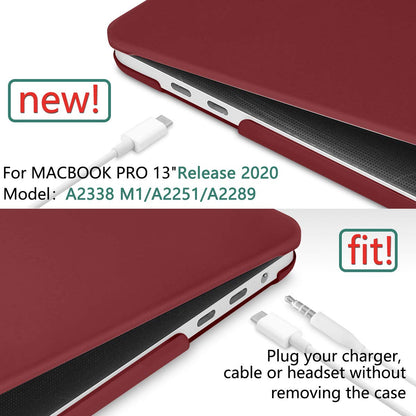 Wine Red MacBook Pro 13 Inch Case 2016-2023 M1 M2 A2338 A2289 A2251 A2159 Hard Shell Case Keyboard Cover Tristar Online