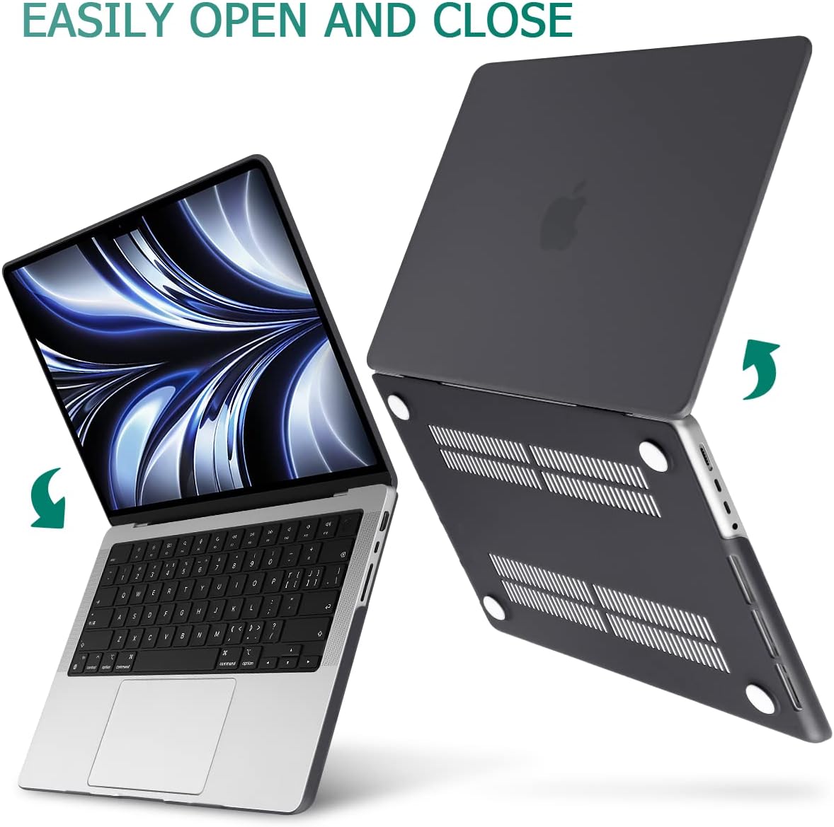 Suitable for MacBook Pro 14 Max Inch Case 2023 2022 2021 M2 A2779 M1 A2442 Hardshell Case Keyboard Cover Black Tristar Online