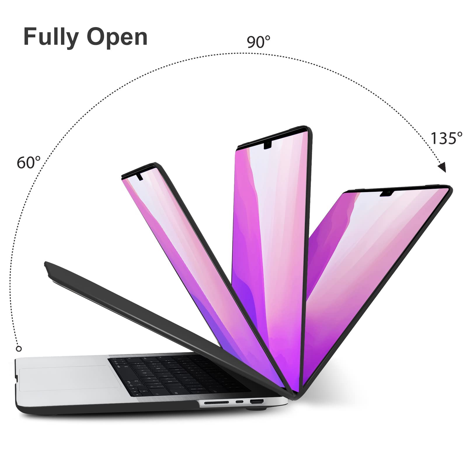 Suitable for MacBook Pro 14 Max Inch Case 2023 2022 2021 M2 A2779 M1 A2442 Hardshell Case Keyboard Cover Black Tristar Online