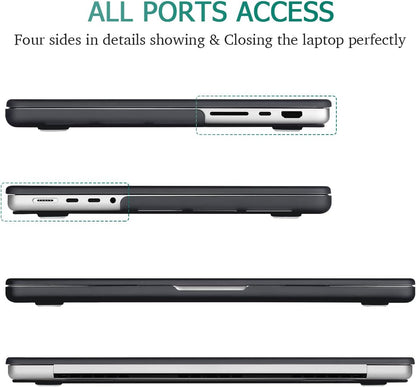 Suitable for MacBook Pro 14 Max Inch Case 2023 2022 2021 M2 A2779 M1 A2442 Hardshell Case Keyboard Cover Black Tristar Online
