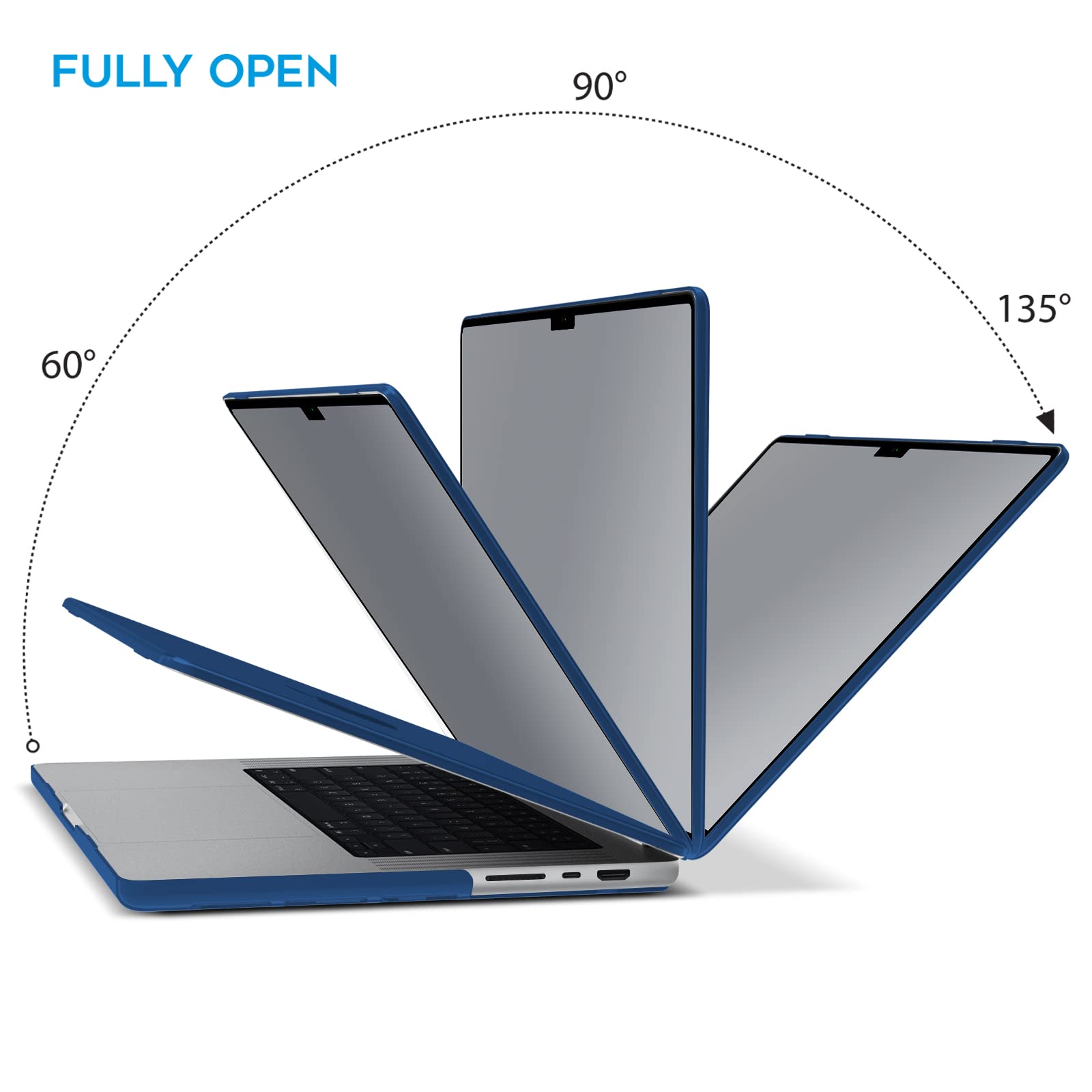 Suitable for MacBook Pro 14 Max Inch Case 2023 2022 2021 M2 A2779 M1 A2442 Hardshell Case Keyboard Cover Blue Tristar Online