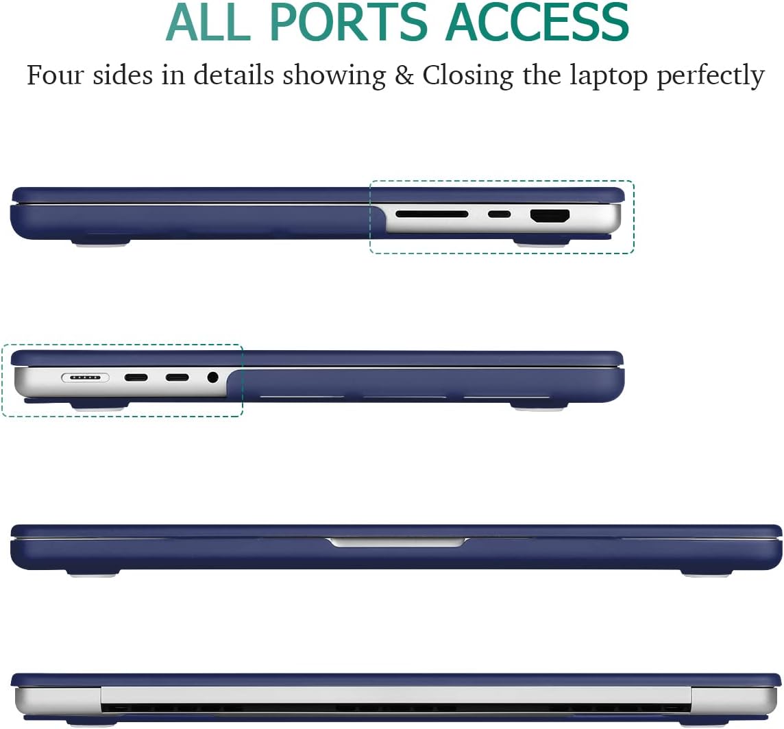 Suitable for MacBook Pro 14 Max Inch Case 2023 2022 2021 M2 A2779 M1 A2442 Hardshell Case Keyboard Cover Blue Tristar Online