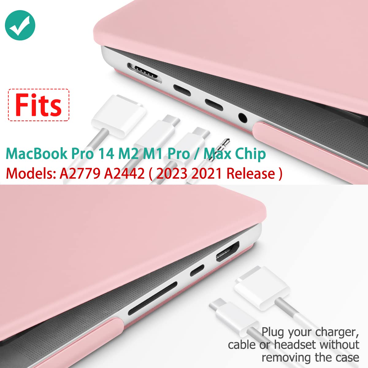 Suitable for MacBook Pro 14 Max Inch Case 2023 2022 2021 M2 A2779 M1 A2442 Hardshell Case Keyboard Cover Sold Pink Tristar Online
