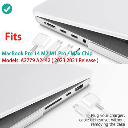 Suitable for MacBook Pro 14 Max Inch Case 2023 2022 2021 M2 A2779 M1 A2442 Hardshell Case Keyboard Cover White Tristar Online