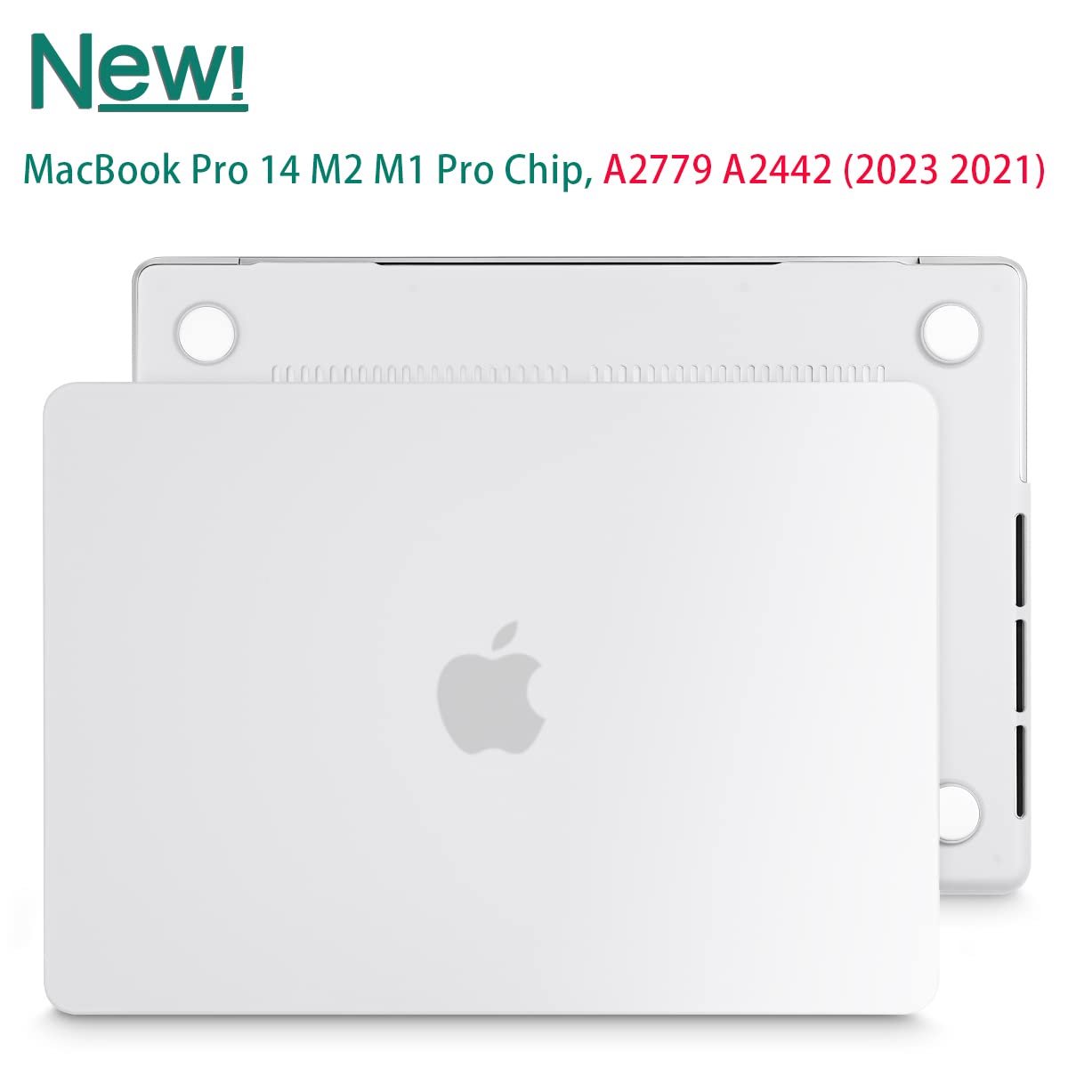 Suitable for MacBook Pro 14 Max Inch Case 2023 2022 2021 M2 A2779 M1 A2442 Hardshell Case Keyboard Cover White Tristar Online