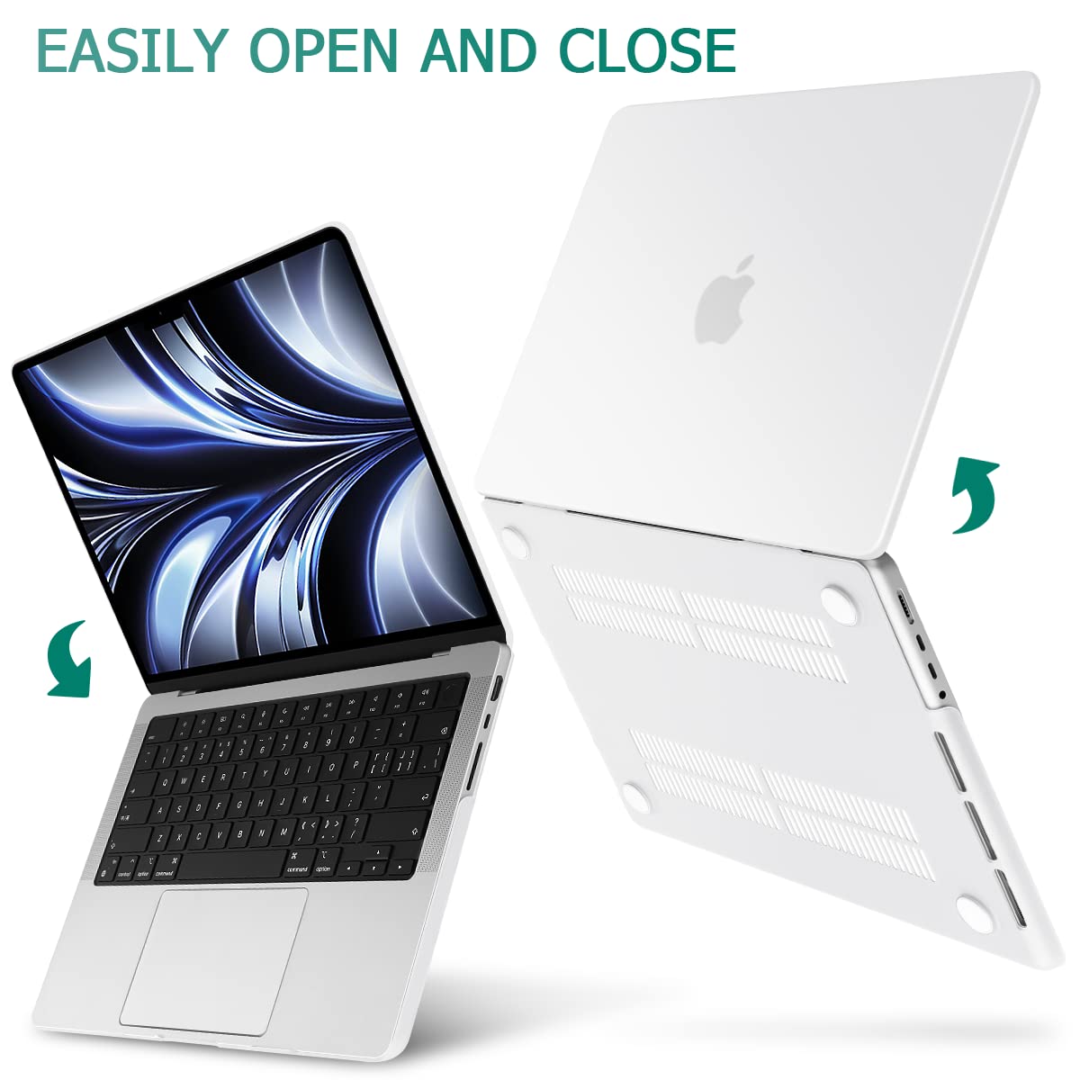 Suitable for MacBook Pro 14 Max Inch Case 2023 2022 2021 M2 A2779 M1 A2442 Hardshell Case Keyboard Cover White Tristar Online