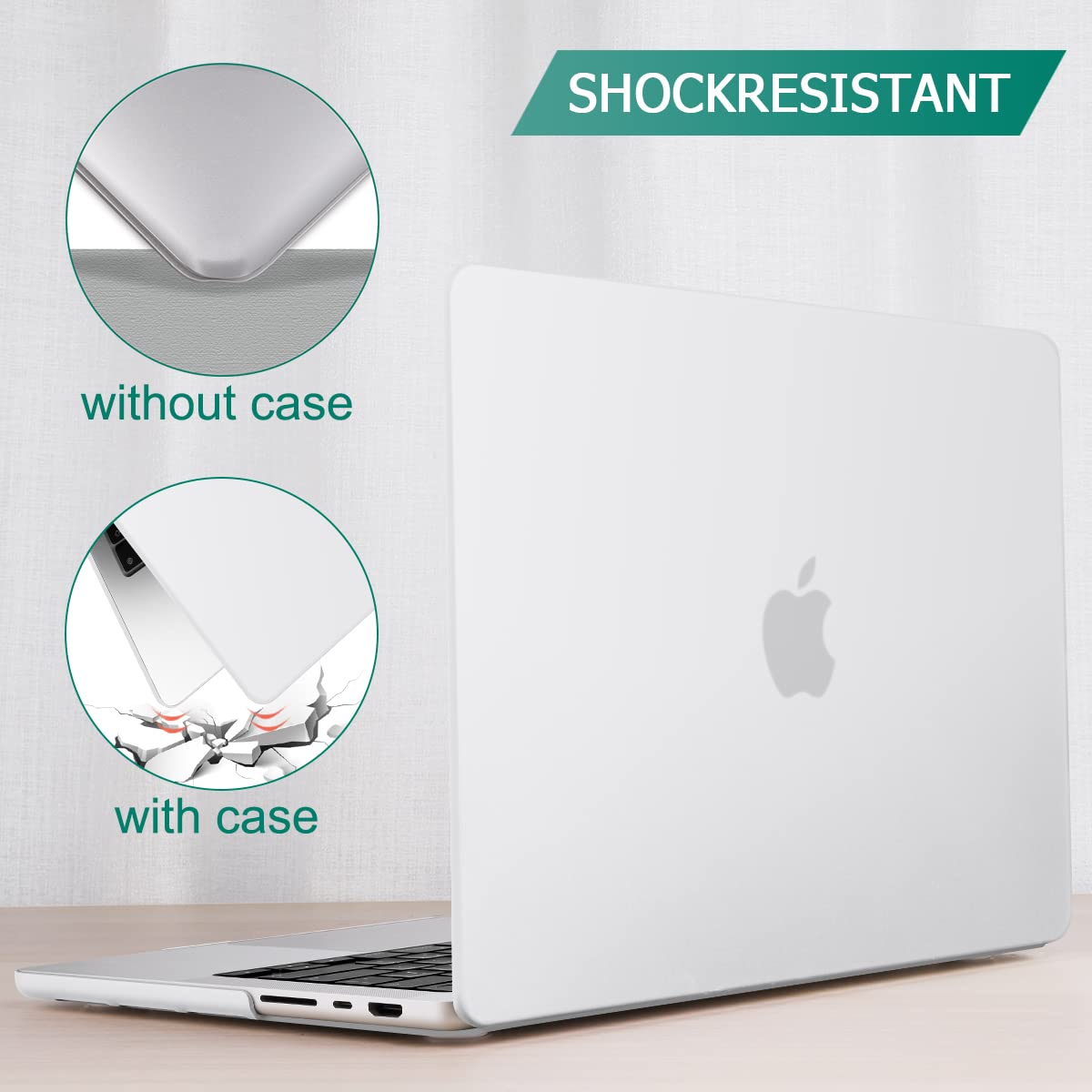 Suitable for MacBook Pro 14 Max Inch Case 2023 2022 2021 M2 A2779 M1 A2442 Hardshell Case Keyboard Cover White Tristar Online
