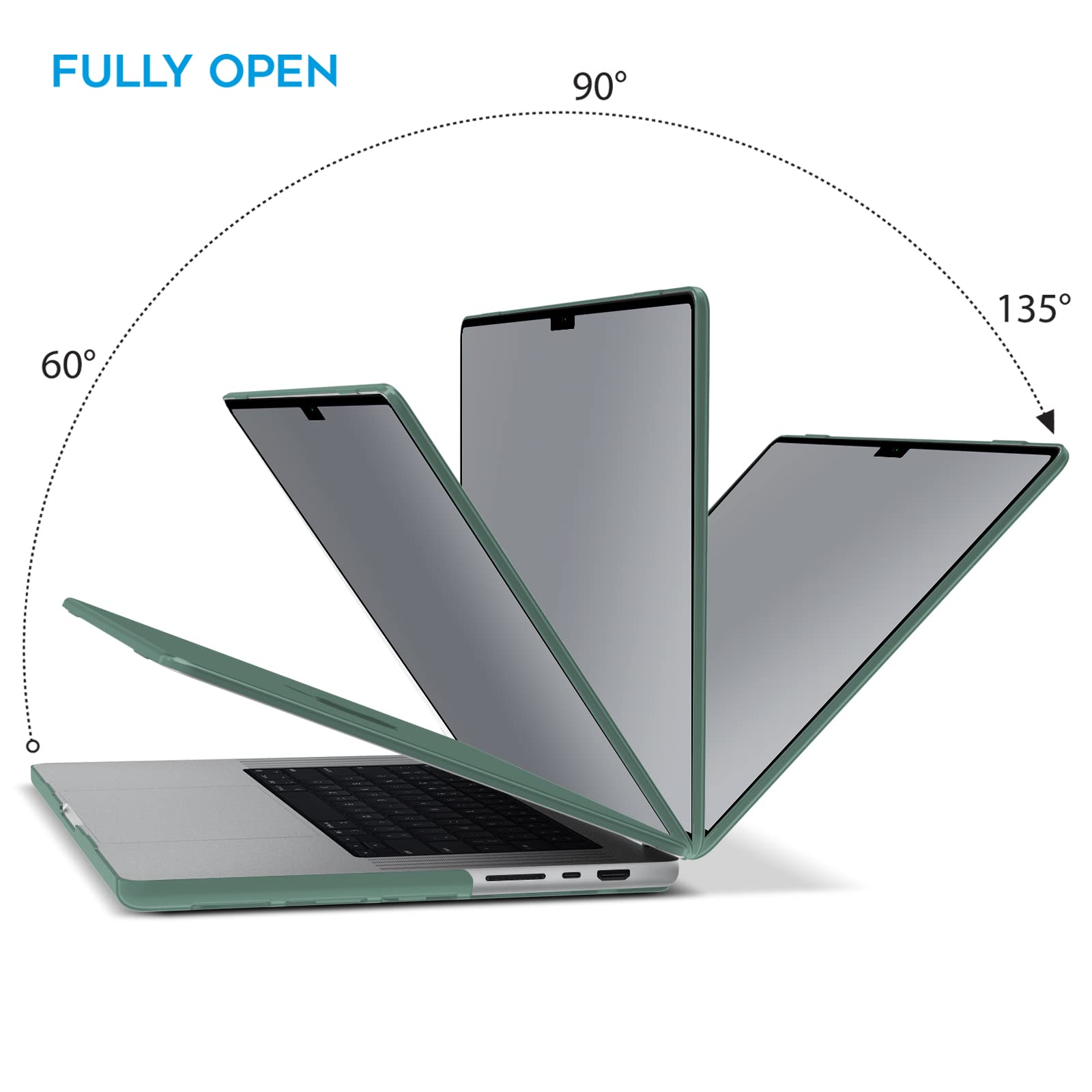 Suitable for  MacBook Pro 14 Max Inch Case 2023 2022 2021 M2 A2779 M1 A2442 Hardshell Case Keyboard Cover Midnight Green Tristar Online