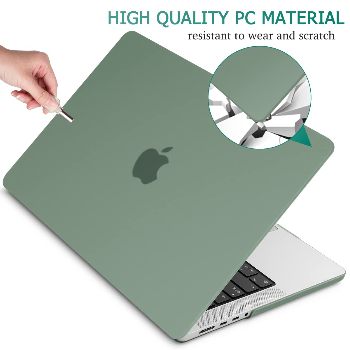 Suitable for  MacBook Pro 14 Max Inch Case 2023 2022 2021 M2 A2779 M1 A2442 Hardshell Case Keyboard Cover Midnight Green Tristar Online