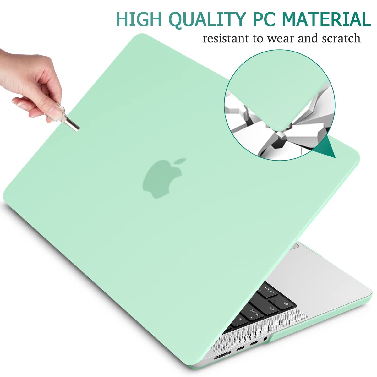 Suitable for  MacBook Pro 14 Max Inch Case 2023 2022 2021 M2 A2779 M1 A2442 Hardshell Case Keyboard Cover Green Tristar Online