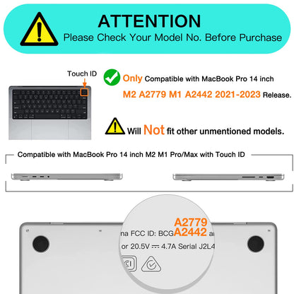 Suitable for  MacBook Pro 14 Max Inch Case 2023 2022 2021 M2 A2779 M1 A2442 Hardshell Case Keyboard Cover Grey Tristar Online