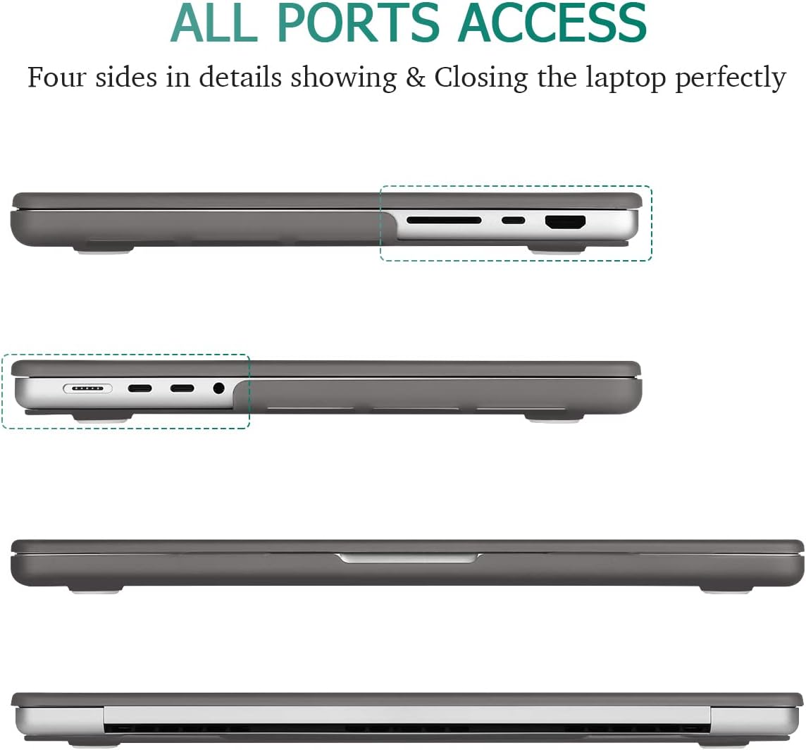 Suitable for  MacBook Pro 14 Max Inch Case 2023 2022 2021 M2 A2779 M1 A2442 Hardshell Case Keyboard Cover Grey Tristar Online