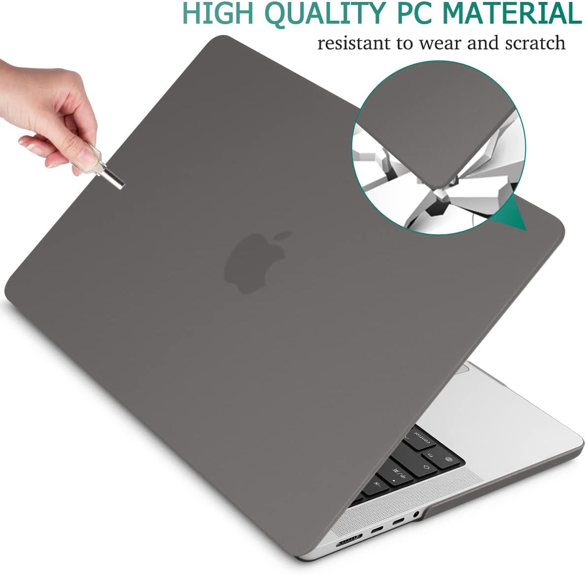 Suitable for  MacBook Pro 14 Max Inch Case 2023 2022 2021 M2 A2779 M1 A2442 Hardshell Case Keyboard Cover Grey Tristar Online