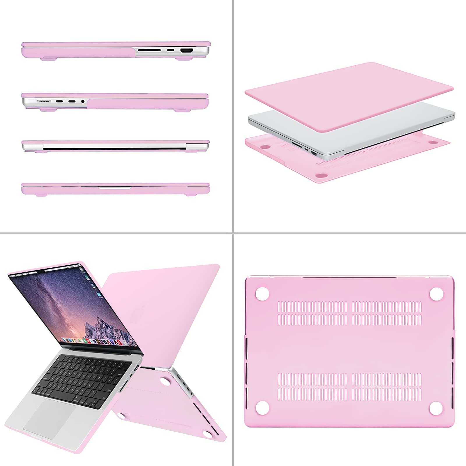 Suitable for  MacBook Pro 14 Max Inch Case 2023 2022 2021 M2 A2779 M1 A2442 Hardshell Case Keyboard Cover Pink Tristar Online