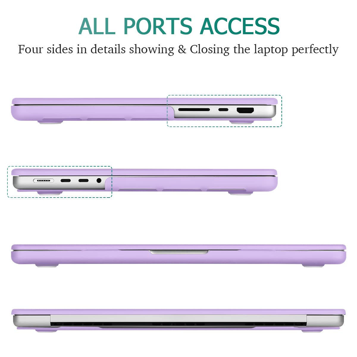 Suitable for  MacBook Pro 14 Max Inch Case 2023 2022 2021 M2 A2779 M1 A2442 Hardshell Case Keyboard Cover Purple Tristar Online