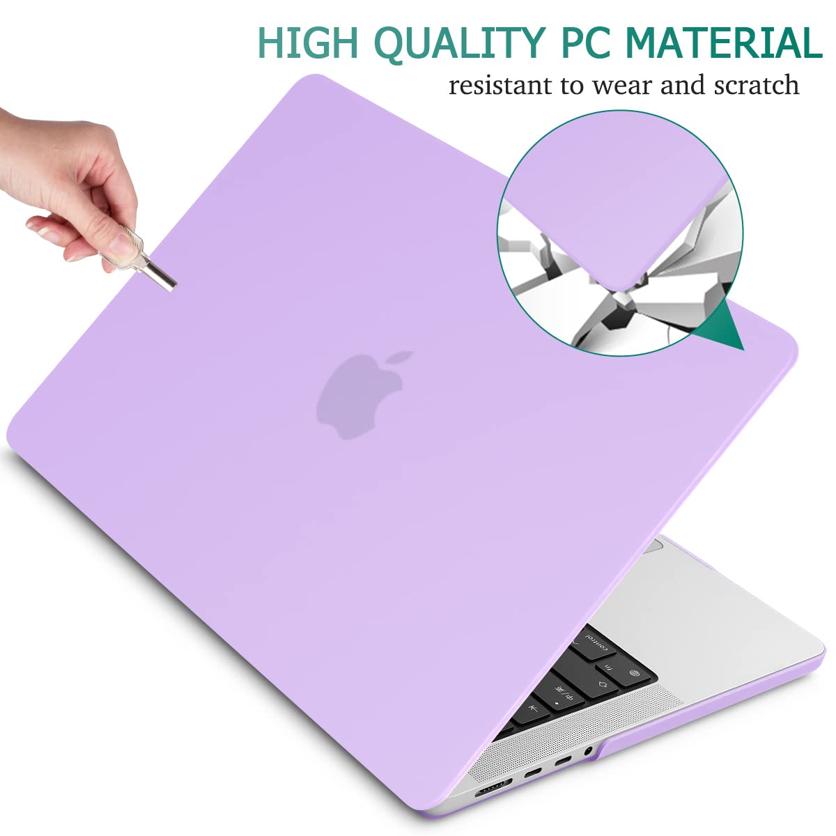 Suitable for  MacBook Pro 14 Max Inch Case 2023 2022 2021 M2 A2779 M1 A2442 Hardshell Case Keyboard Cover Purple Tristar Online