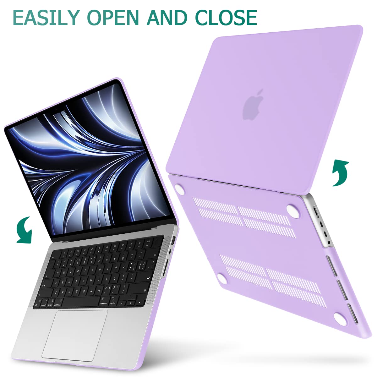 Suitable for  MacBook Pro 14 Max Inch Case 2023 2022 2021 M2 A2779 M1 A2442 Hardshell Case Keyboard Cover Purple Tristar Online