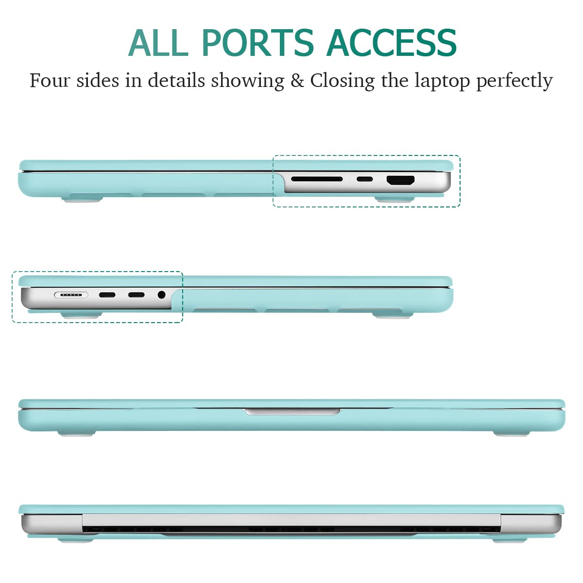 Suitable for  MacBook Pro 14 Max Inch Case 2023 2022 2021 M2 A2779 M1 A2442 Hardshell Case Keyboard Cover Turquoise Tristar Online