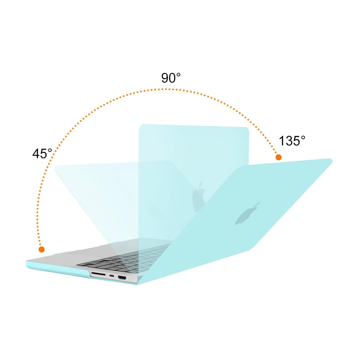 Suitable for  MacBook Pro 14 Max Inch Case 2023 2022 2021 M2 A2779 M1 A2442 Hardshell Case Keyboard Cover Turquoise Tristar Online