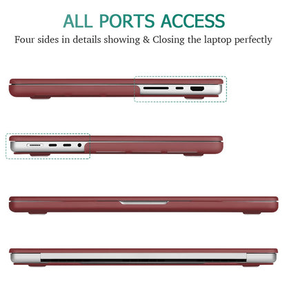 Suitable for  MacBook Pro 14 Max Inch Case 2023 2022 2021 M2 A2779 M1 A2442 Hardshell Case Keyboard Cover Wine Red Tristar Online